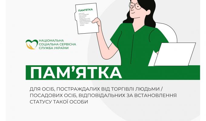 Пам’ятка для осіб, постраждалих від торгівлі людьми