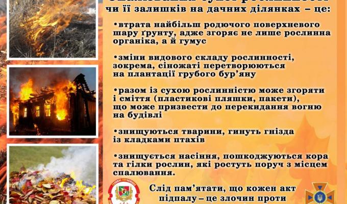 Шановні громадяни, не випалюйте суху траву! Не руйнуйте екосистеми! Шановні громадяни, не випалюйте суху траву! Не руйнуйте екосистеми!