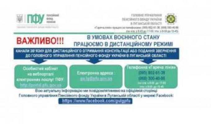 В обласному управлінні пенсійного фонду Луганщини можна отримати консультації дистанційно В обласному управлінні пенсійного фонду Луганщини можна отримати консультації дистанційно