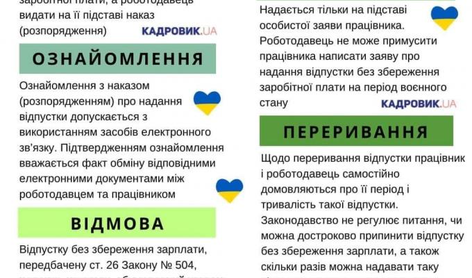 Деякі роз'яснення щодо відпустки від час дії воєнного стану!