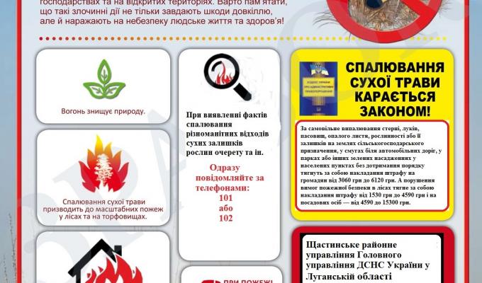 Шановні громадяни! Не провокуйте пожежі в природних екосистемах!