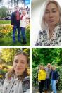 Фотоколаж із чотирьох різних світлин, на яких зображені усміхнені чоловіки та жінки в різноманітних традиційних українських вишиванках під час прогулянок на фоні парків, квітучих тюльпанів та зелених дерев.