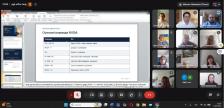 Скриншот онлайн-семінару в Google Meet, де на екрані демонструється слайд із таблицею основних гарячих клавіш для програми екранного доступу NVDA, а праворуч відображаються вікна з учасниками відеозустрічі.