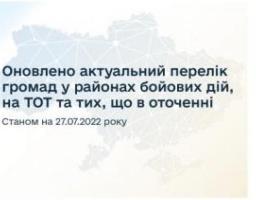 Виплати переселенцям: вже 321 громаду додано до переліку тих, що розташовані у районах бойових дій, на ТОТ та в оточенні