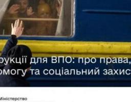 Інструкції для ВПО: про права, допомогу та соціальний захист