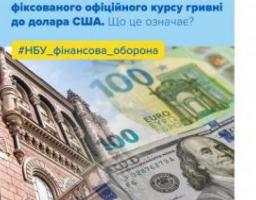 Національний банк змінив рівень фіксованого офіційного курсу гривні до долара США