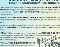 Як правильно вмикати побутові прилади після поновлення електропостачання