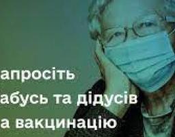 Вакцинацію від COVID-19 першою дозою отримали 38,9% людей старше 60 років