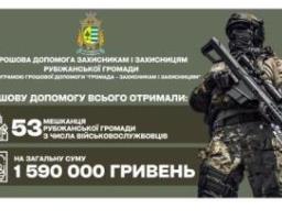 16 Захисників України з Рубіжного одержали грошову допомогу