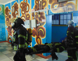 Рятувальники провели відпрацювання гасіння умовної пожежі у гуртожитку Новоайдарського професійного аграрного ліцею