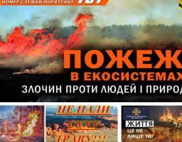 Рятувальники закликають не допустити пожеж в природних екосистемах!