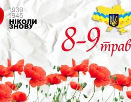 Привітання з Днем пам'яті та примирення та Днем Перемоги!